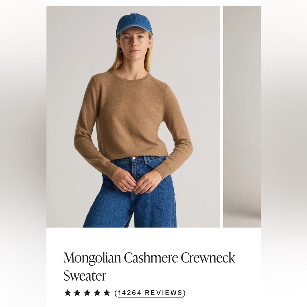 Quince cashmere sweater camel NWT